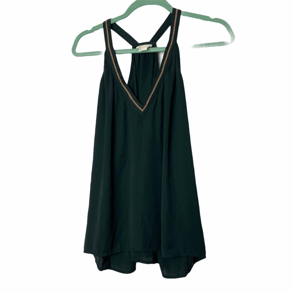 H&M Rose Gold Jeweled Razorback Tank Top